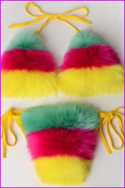 {5-7 days wait for make} New Color Fur Bikinis F957 - Furdela