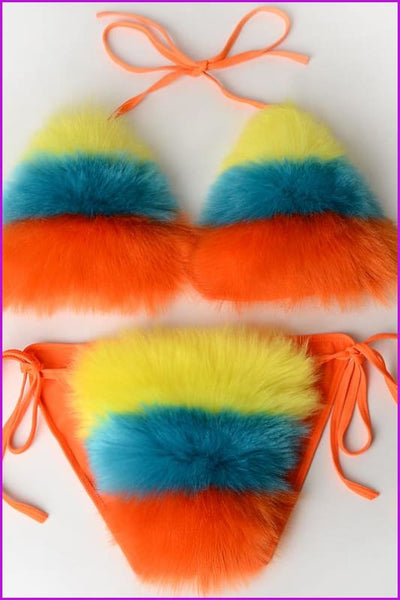 {5-7 days wait for make} New Color Fur Bikinis F957 - Furdela