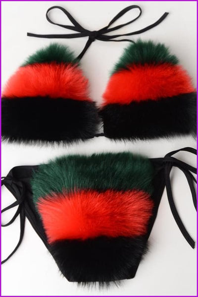 {5-7 days wait for make} New Color Fur Bikinis F957 - Furdela