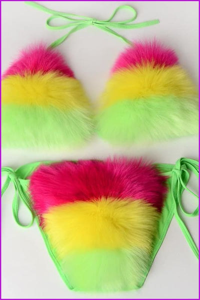 {5-7 days wait for make} New Color Fur Bikinis F957 - Furdela