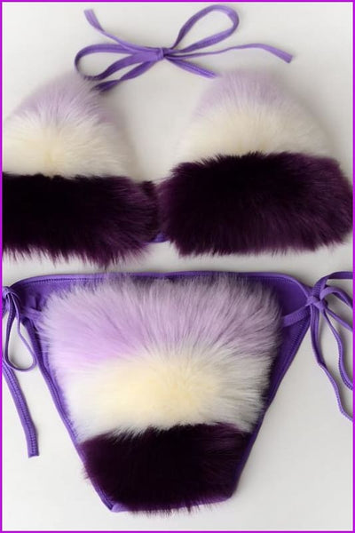 {5-7 days wait for make} New Color Fur Bikinis F957 - Furdela