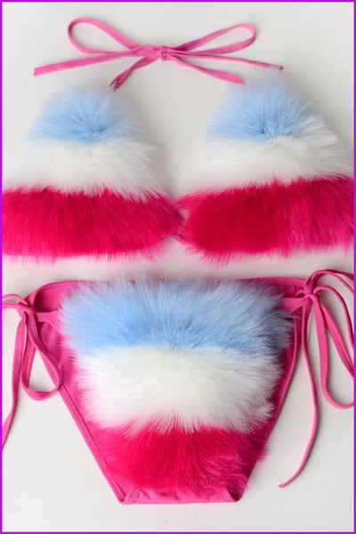 {5-7 days wait for make} New Color Fur Bikinis F957 - Furdela