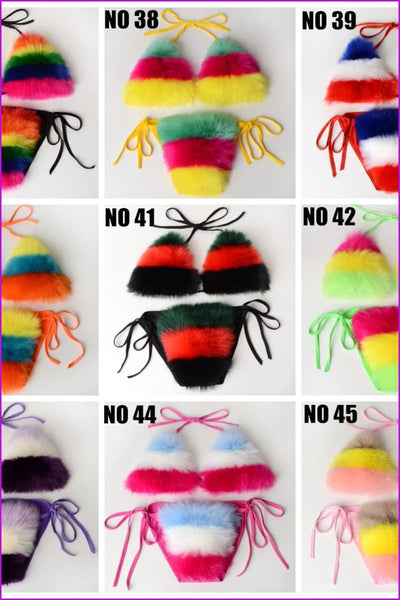 {5-7 days wait for make} New Color Fur Bikinis F957 - Furdela