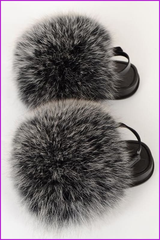 {5-7 days wait for make} New Color Kids Fox Fur Slides F701 - Furdela