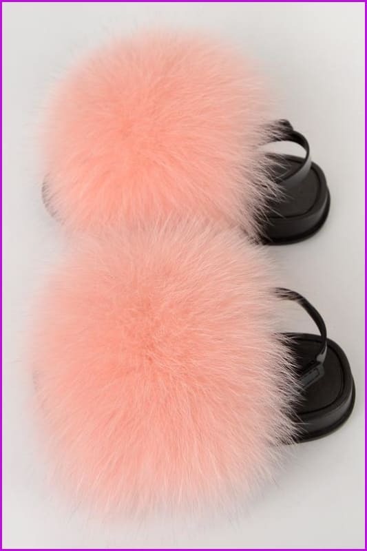 {5-7 days wait for make} New Color Kids Fox Fur Slides F701 - Furdela