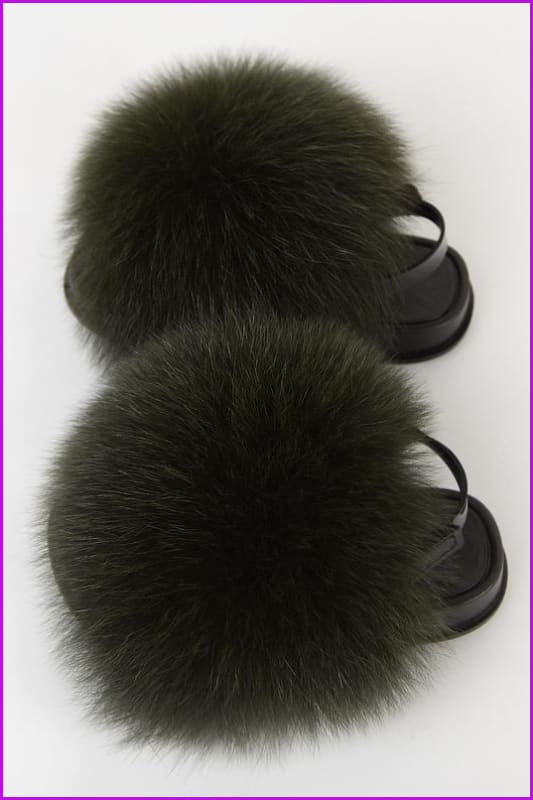 {5-7 days wait for make} New Color Kids Fox Fur Slides F701 - Furdela