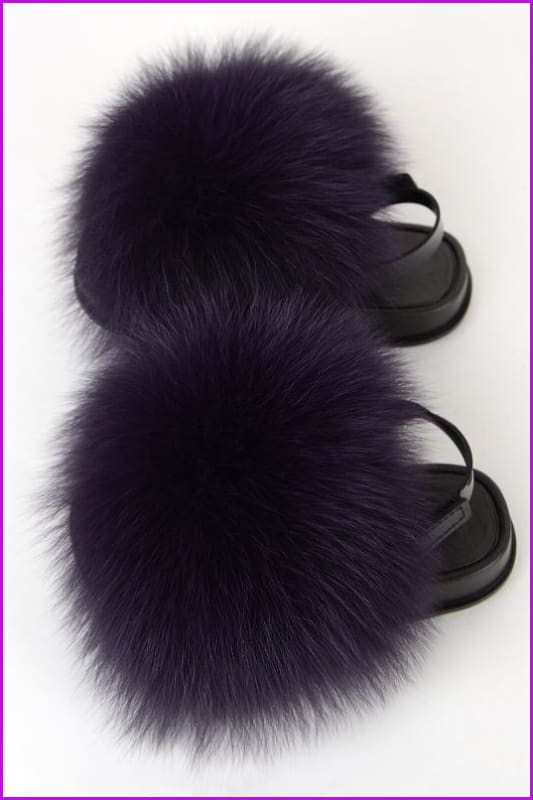 {5-7 days wait for make} New Color Kids Fox Fur Slides F701 - Furdela