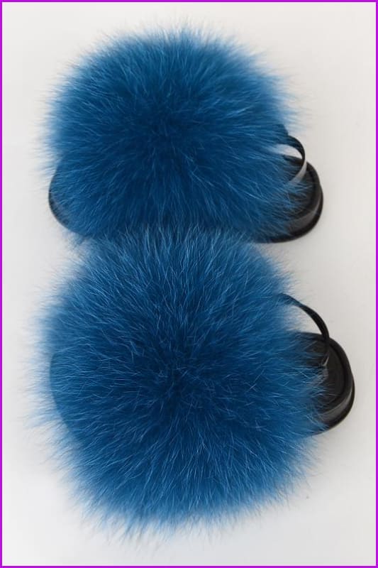 {5-7 days wait for make} New Color Kids Fox Fur Slides F701 - Furdela
