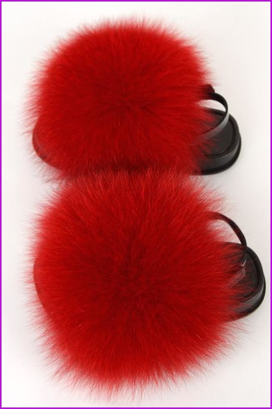{5-7 days wait for make} New Color Kids Fox Fur Slides F701 - Furdela