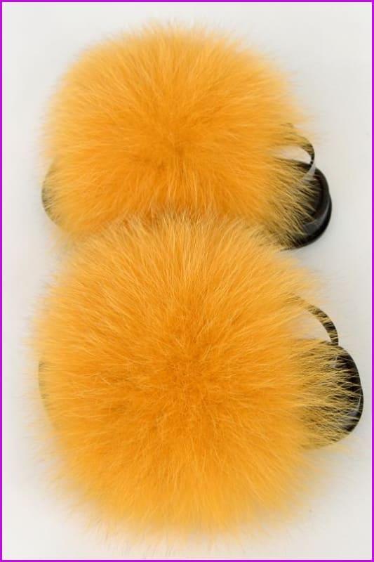 {5-7 days wait for make} New Color Kids Fox Fur Slides F701 - Furdela