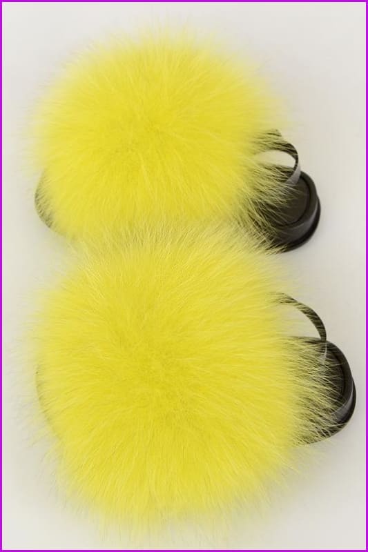 {5-7 days wait for make} New Color Kids Fox Fur Slides F701 - Furdela