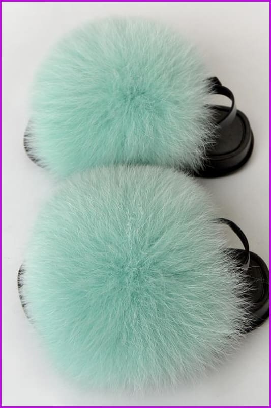 {5-7 days wait for make} New Color Kids Fox Fur Slides F701 - Furdela