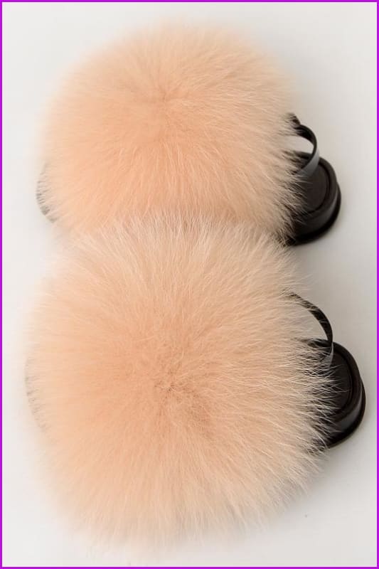 {5-7 days wait for make} New Color Kids Fox Fur Slides F701 - Furdela