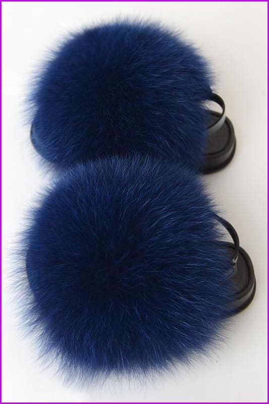 {5-7 days wait for make} New Color Kids Fox Fur Slides F701 - Furdela