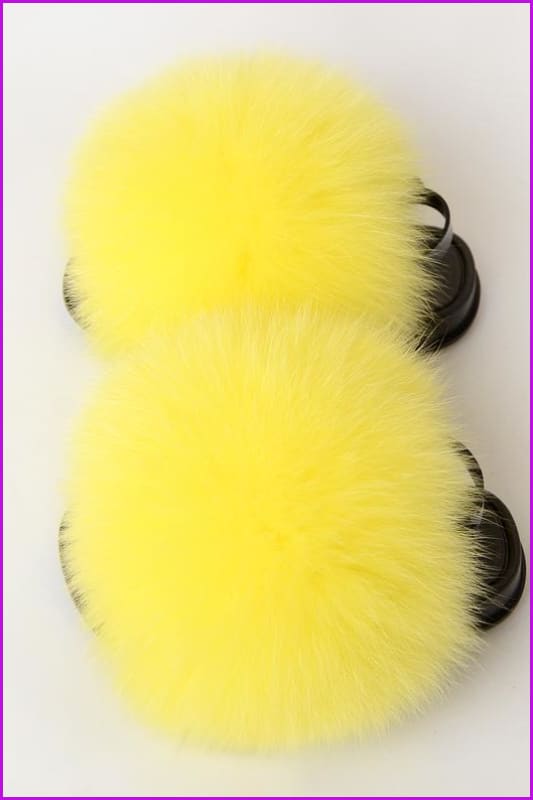 {5-7 days wait for make} New Color Kids Fox Fur Slides F701 - Furdela