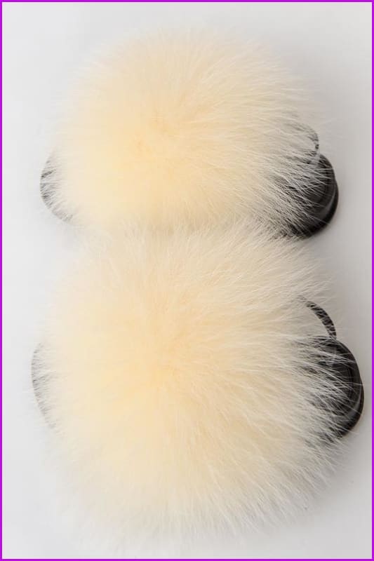 {5-7 days wait for make} New Color Kids Fox Fur Slides F701 - Furdela