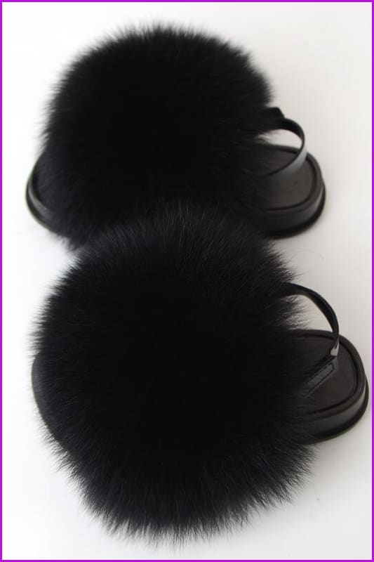 {5-7 days wait for make} New Color Kids Fox Fur Slides F701 - Furdela