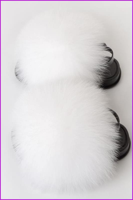 {5-7 days wait for make} New Color Kids Fox Fur Slides F701 - Furdela