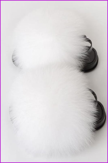 {5-7 days wait for make} New Color Kids Fox Fur Slides F701 - Furdela