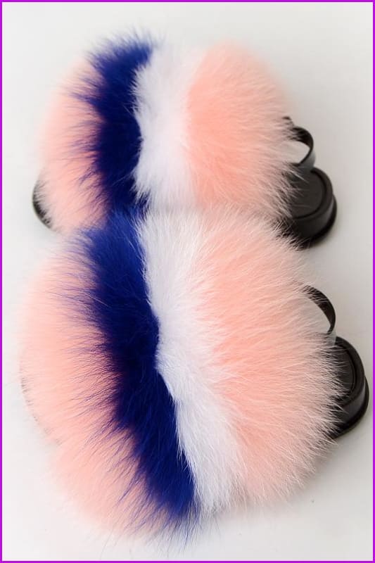 {5-7 days wait for make} New Color Kids Fox Fur Slides F702 - Furdela