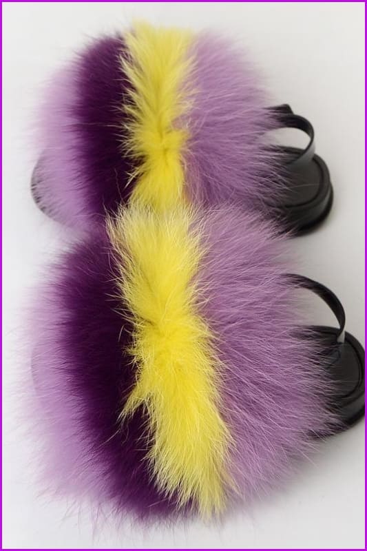 {5-7 days wait for make} New Color Kids Fox Fur Slides F702 - Furdela