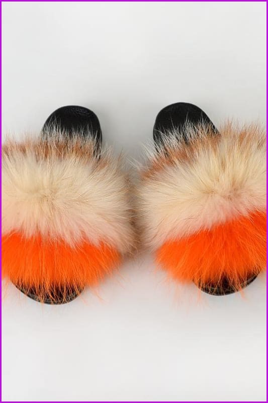 {5-7 days wait for make} New Color Raccoon Fur Slides F580 - Furdela