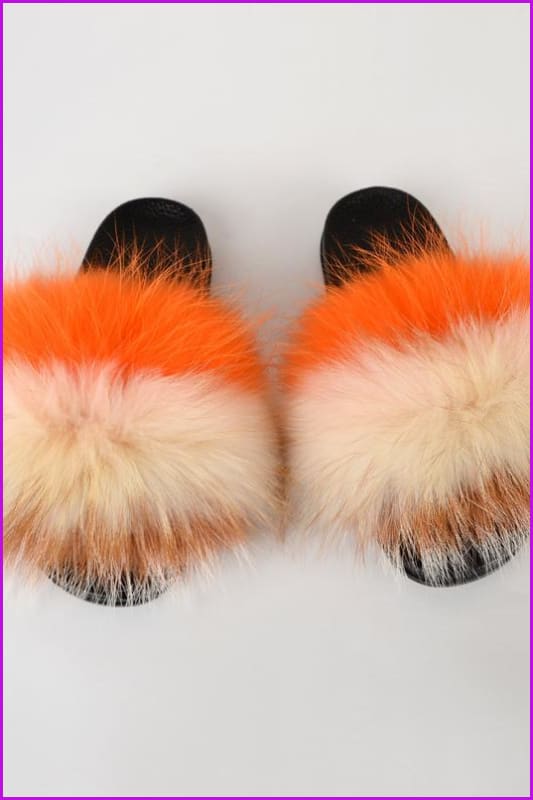 {5-7 days wait for make} New Color Raccoon Fur Slides F580 - Furdela