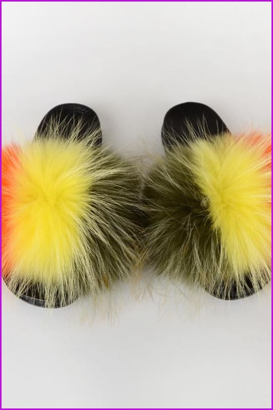 {5-7 days wait for make} New Color Raccoon Fur Slides F580 - Furdela