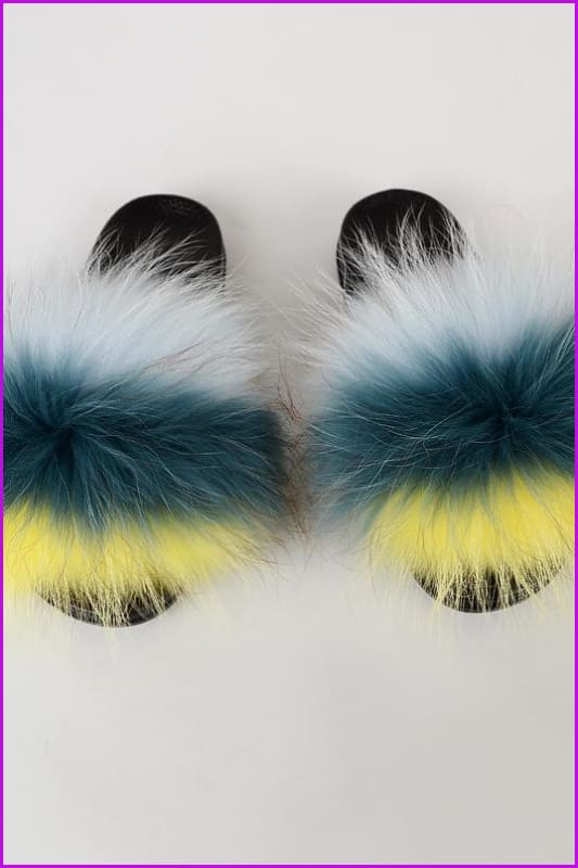 {5-7 days wait for make} New Color Raccoon Fur Slides F580 - Furdela
