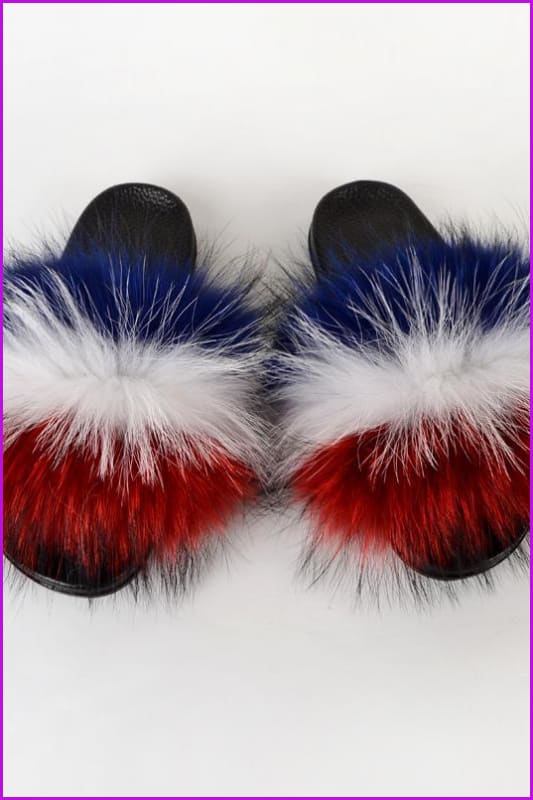 {5-7 days wait for make} New Color Raccoon Fur Slides F580 - Furdela
