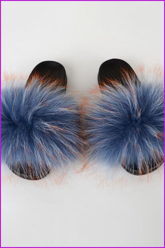 {5-7 days wait for make} New Color Raccoon Fur Slides F581 - Furdela