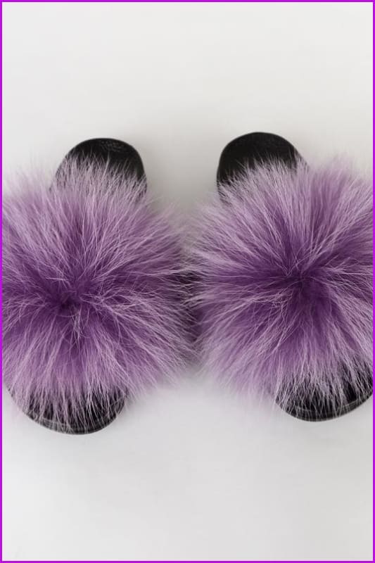 {5-7 days wait for make} New Color Raccoon Fur Slides F581 - Furdela
