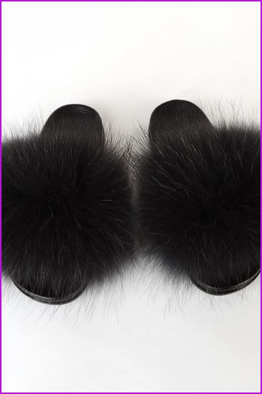 {5-7 days wait for make} New Color Raccoon Fur Slides F581 - Furdela