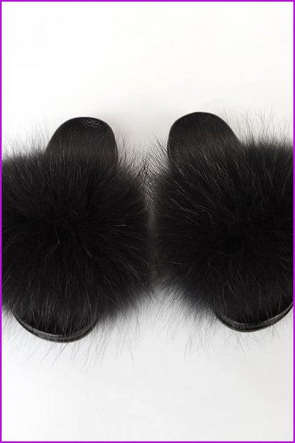 {5-7 days wait for make} New Color Raccoon Fur Slides F581 - Furdela