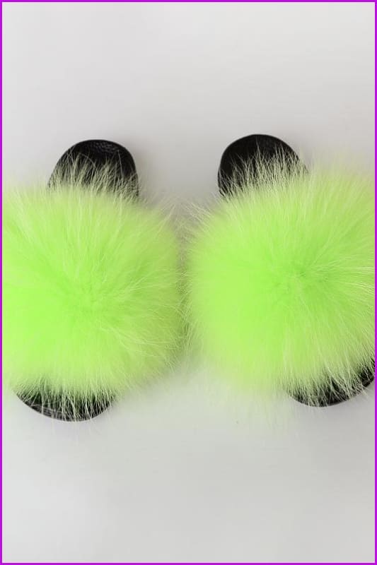 {5-7 days wait for make} New Color Raccoon Fur Slides F581 - Furdela