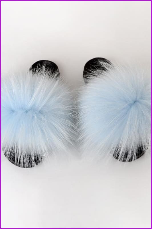 {5-7 days wait for make} New Color Raccoon Fur Slides F581 - Furdela