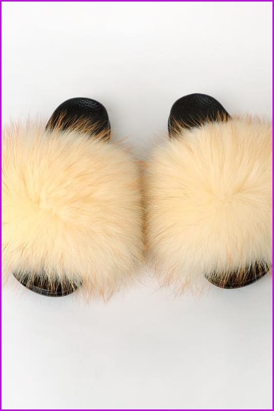 {5-7 days wait for make} New Color Raccoon Fur Slides F581 - Furdela
