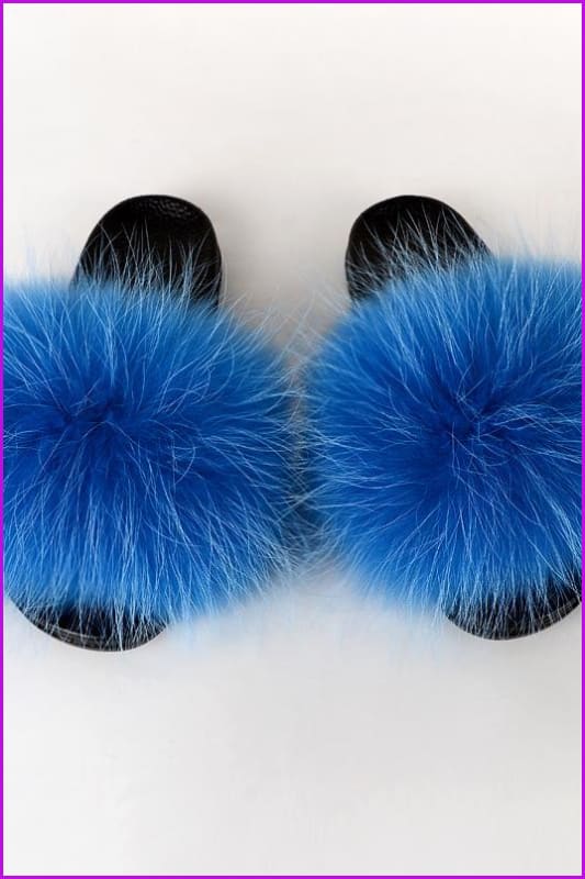 {5-7 days wait for make} New Color Raccoon Fur Slides F581 - Furdela