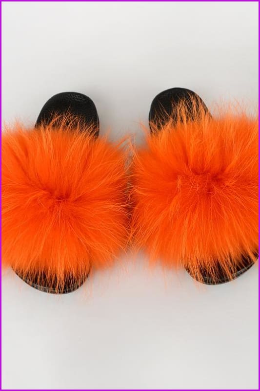 {5-7 days wait for make} New Color Raccoon Fur Slides F581 - Furdela