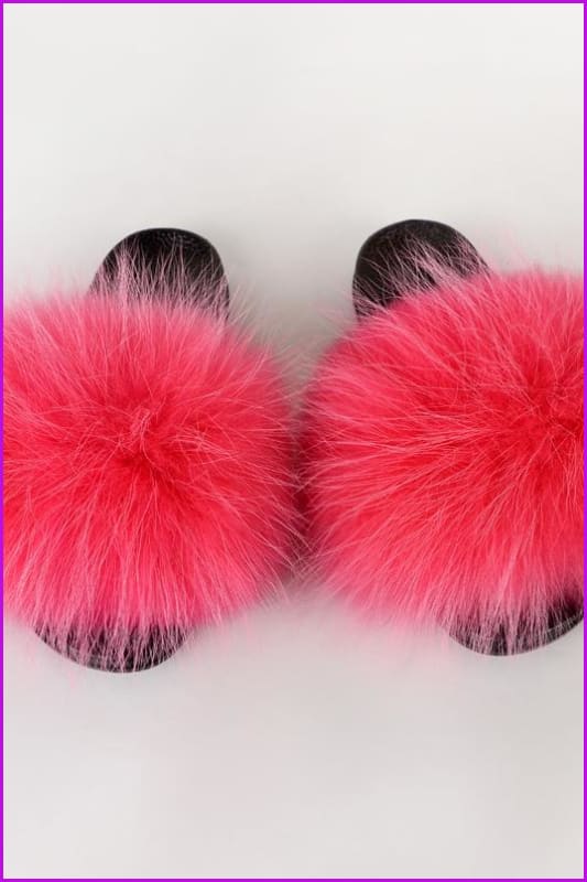 {5-7 days wait for make} New Color Raccoon Fur Slides F581 - Furdela
