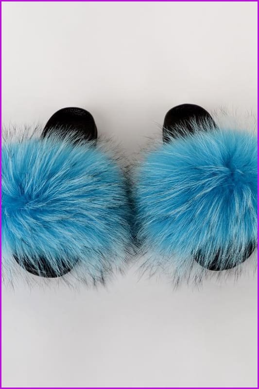 {5-7 days wait for make} New Color Raccoon Fur Slides F581 - Furdela