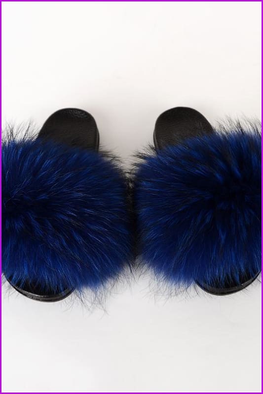 {5-7 days wait for make} New Color Raccoon Fur Slides F581 - Furdela