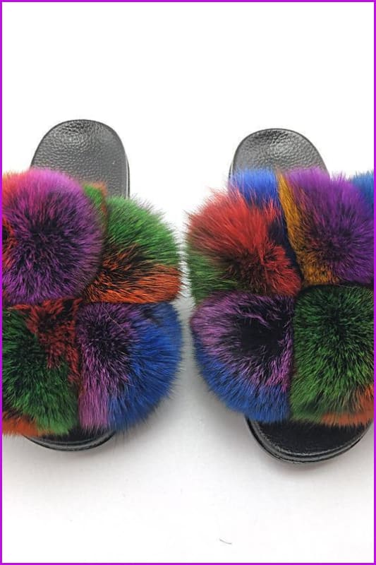 {5-7 days wait for make} New Fluffy Balls Slides F838 - Furdela