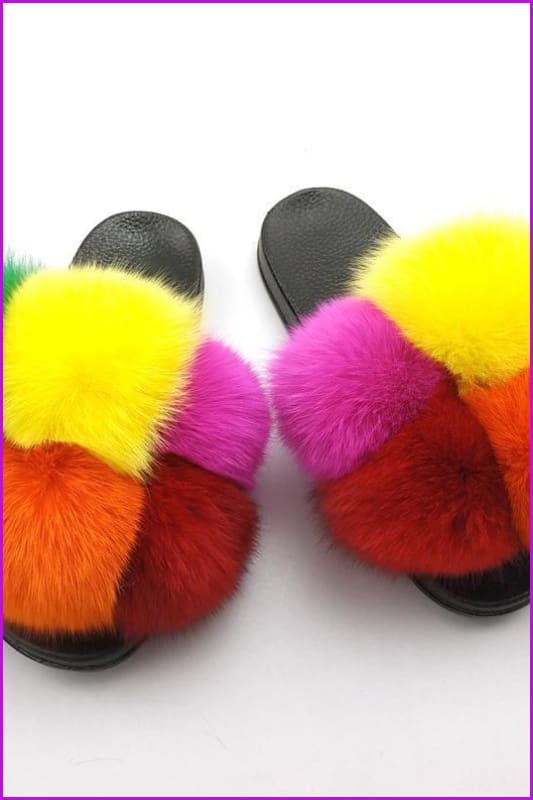 {5-7 days wait for make} New Fluffy Balls Slides F838 - Furdela