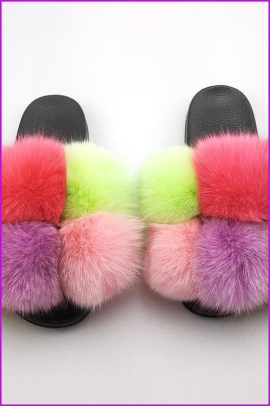 {5-7 days wait for make} New Fluffy Balls Slides F838 - Furdela