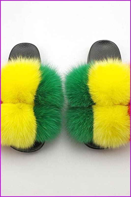 {5-7 days wait for make} New Fluffy Balls Slides F838 - Furdela