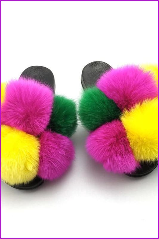 {5-7 days wait for make} New Fluffy Balls Slides F838 - Furdela