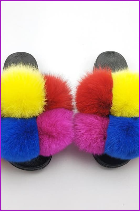 {5-7 days wait for make} New Fluffy Balls Slides F838 - Furdela