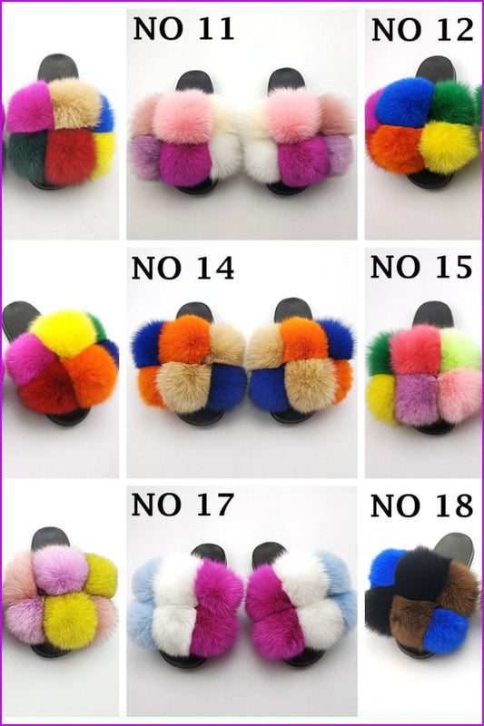 {5-7 days wait for make} New Fluffy Balls Slides F838 - Furdela