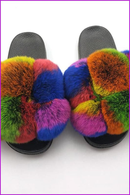 {5-7 days wait for make} New Fluffy Rabbit Balls Slides F838 - Furdela